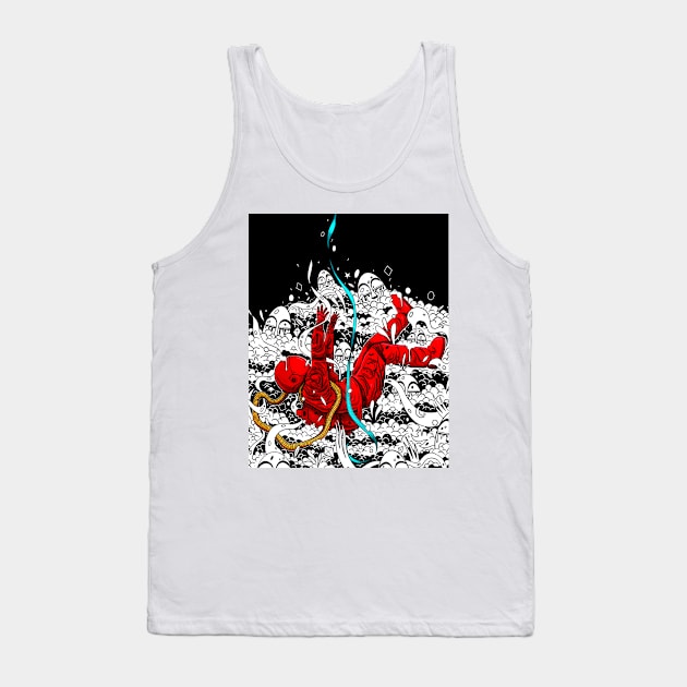 The Falling Astronaut (Red) Tank Top by NEXT OF KING